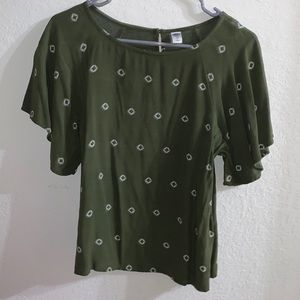 Green and white cute blouse